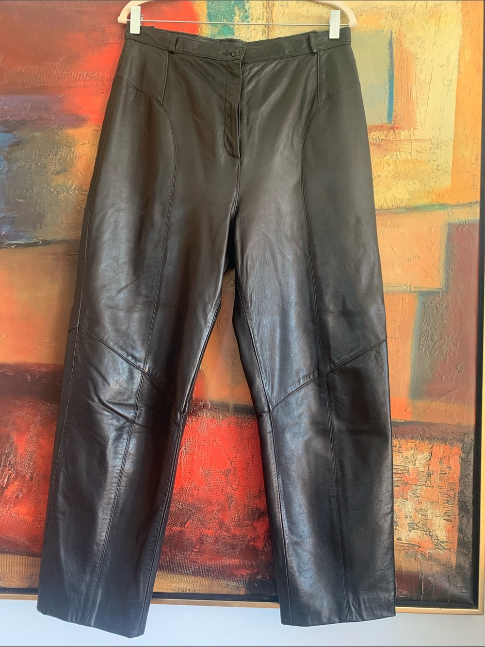 Vintage 100% Leather Nygard High Rise Pants, Sz 14 (US 10-12)